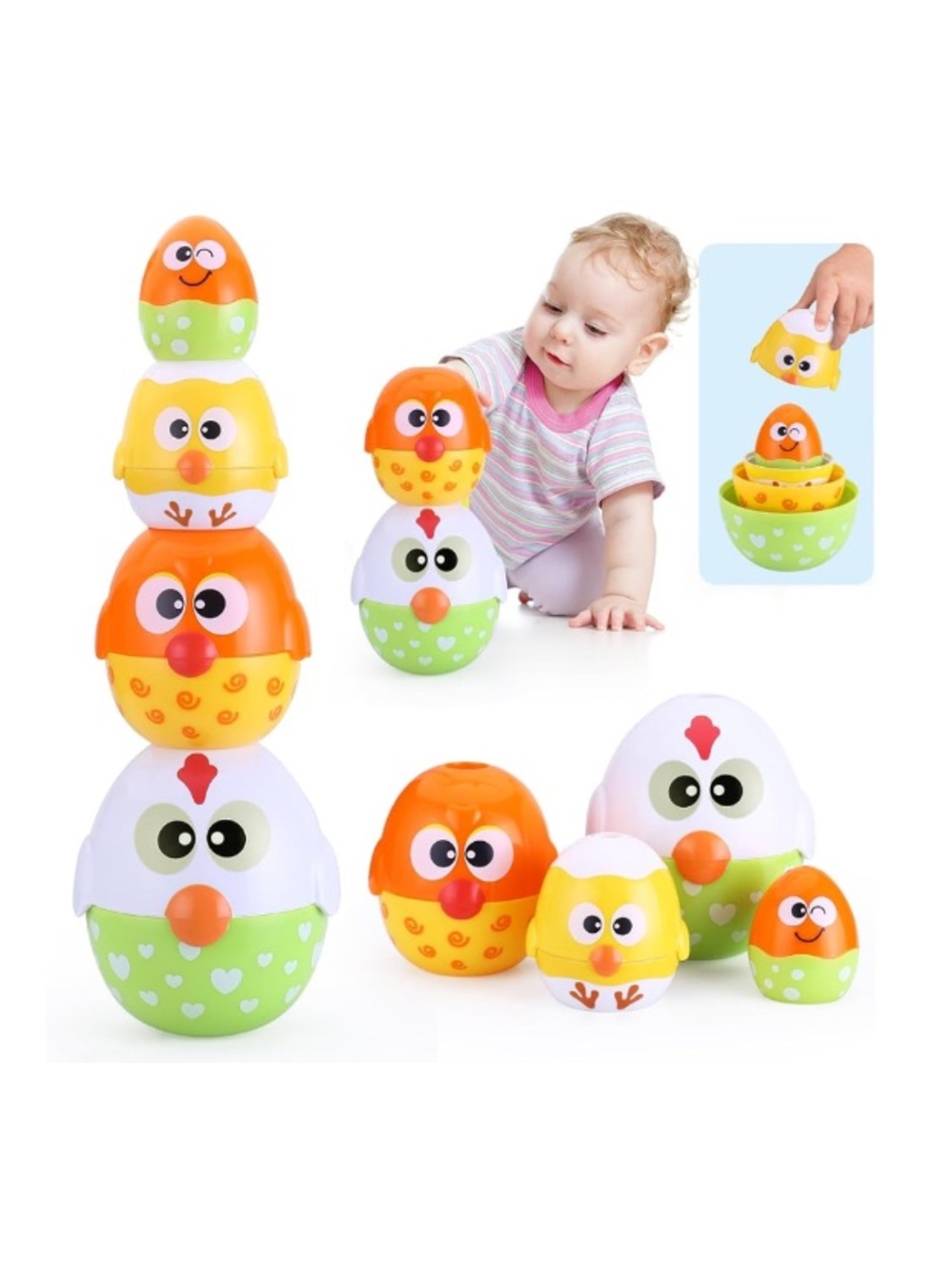 Stacking Chicken & Egg Toy Set baby toddler learning (nesting)